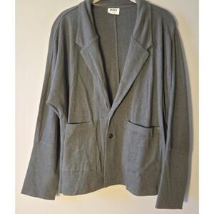 New Pact Knit Blazer Airplane Olive Drab Green Organic Cotton Jacket Size M